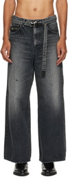 sacai Gray Wide Denim Jean
