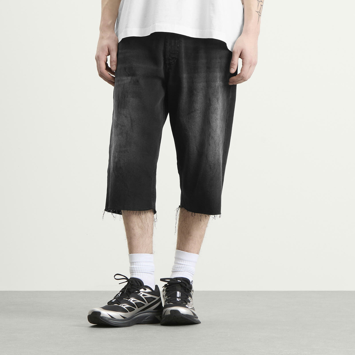 MM6 Maison Margiela Men's Bermuda Denim Shorts in Black