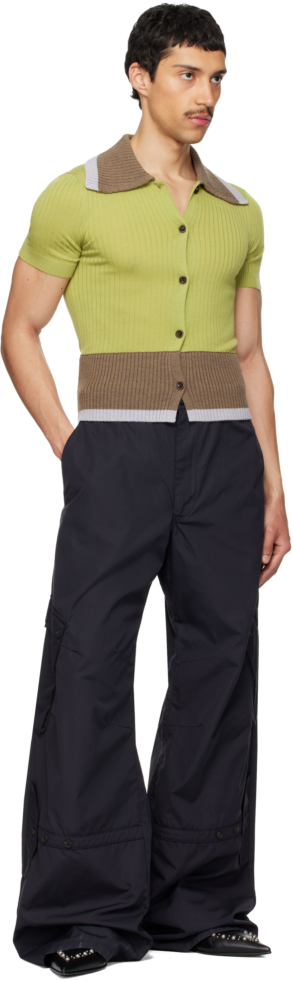 EGONlab Black Utility Pocket Light Cargo Pants