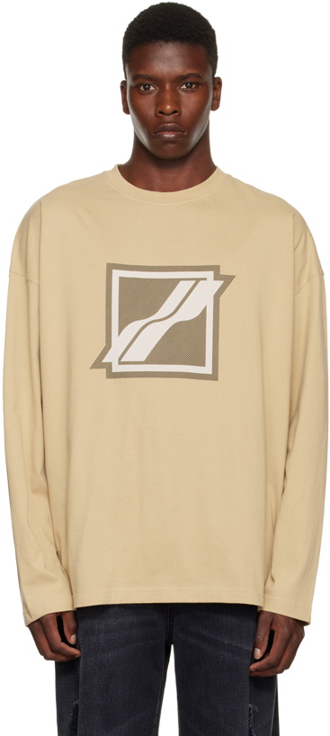 Photo: We11done Beige Bonded Long Sleeve T-Shirt