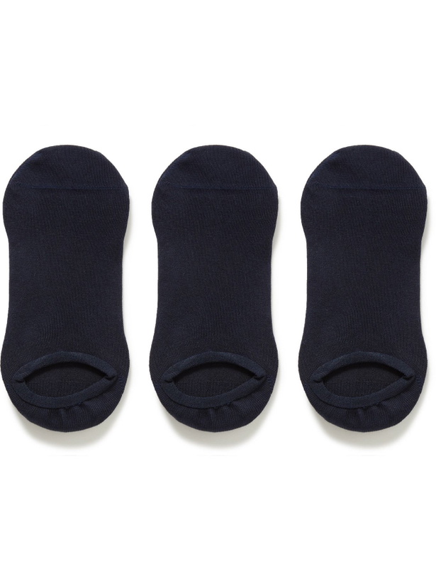 Photo: NN07 - Three-Pack Cotton-Blend Socks - Blue
