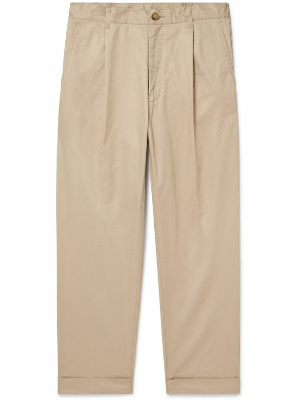 Photo: Beams Plus - Tapered Pleated Cotton-Twill Trousers - Neutrals