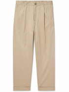 Beams Plus - Tapered Pleated Cotton-Twill Trousers - Neutrals