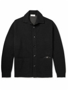 Agnona - Leather-Trimmed Cashmere and Cotton-Blend Cardigan - Black