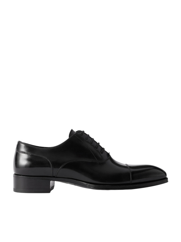 Photo: TOM FORD - Elkan Burnished-Leather Oxford Shoes - Black
