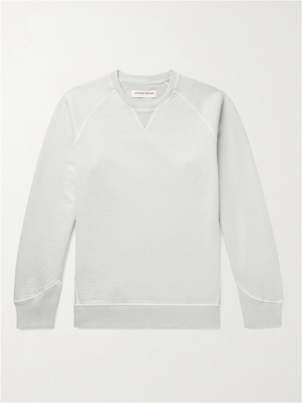 Photo: ORLEBAR BROWN - Watkins Garment-Dyed Loopback Organic Cotton-Jersey Sweatshirt - Gray
