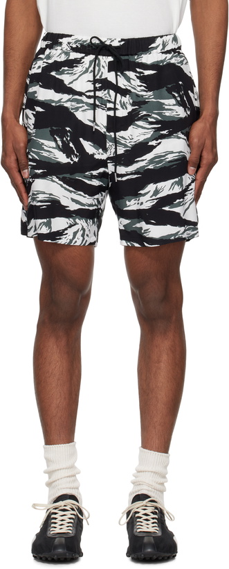Photo: TAKAHIROMIYASHITA TheSoloist. Black & White Tiger Camouflage Shorts