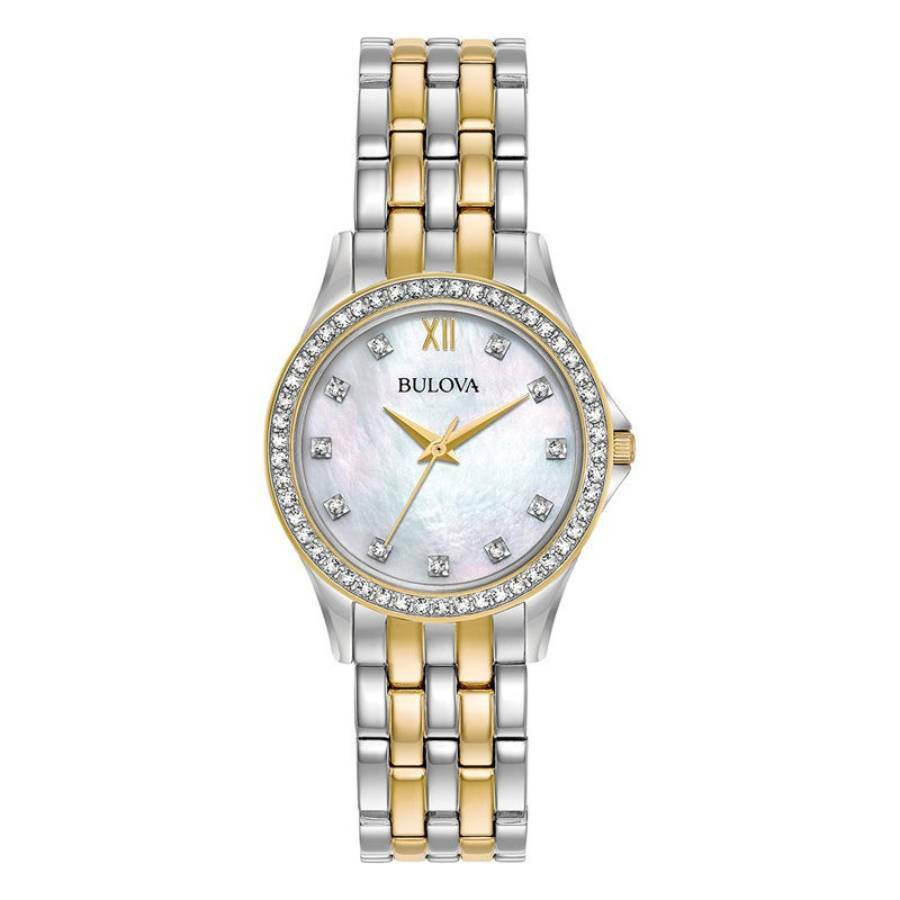 BULOVA ♦ 98R263 Sutton Quartz Crystal Ladies Watch Bulova Sutton Women's Gold Diamond Classic Watch | Bulova