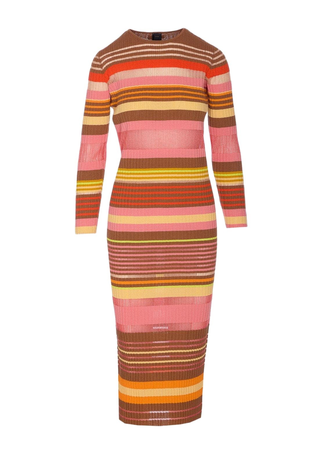 Pinko Striped Knitted Midi Dress Pinko