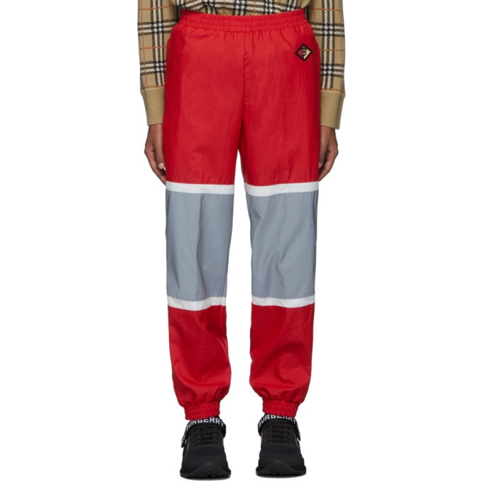 Photo: Burberry Red and Silver Bi-Color Track Pants