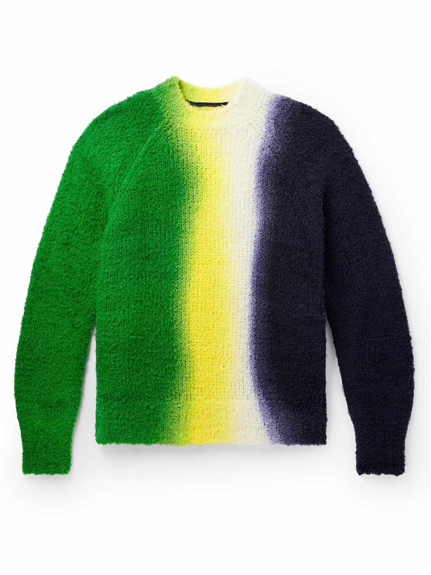 Photo: Sacai - Tie-Dyed Wool-Blend Sweater - Green
