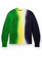 Sacai - Tie-Dyed Wool-Blend Sweater - Green