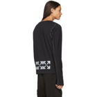 Off-White Black and Silver Wool Base Arrows Long Sleeve T-Shirt