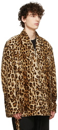 mastermind WORLD Brown Leopard Shirts Jacket