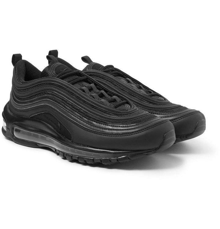 Photo: Nike - Air Max 97 Faux Leather and Mesh Sneakers - Men - Black