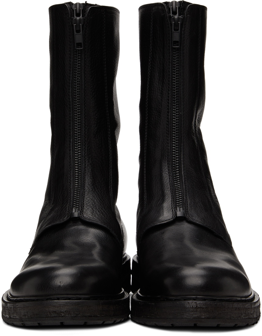 Ann Demeulemeester Black Front Zip Boots Ann Demeulemeester