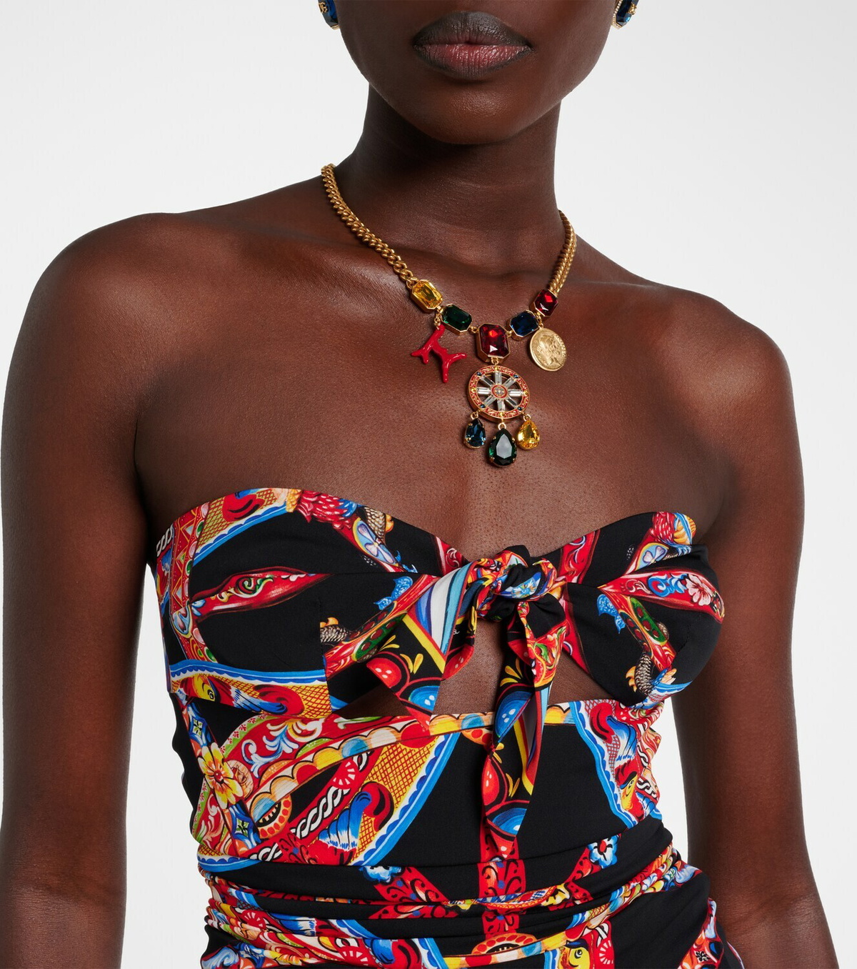 Dolce&Gabbana Printed silk-blend minidress