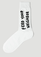 Feed Your Neighbour Socks in White