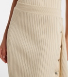 Stella McCartney Ribbed-knit cotton midi skirt