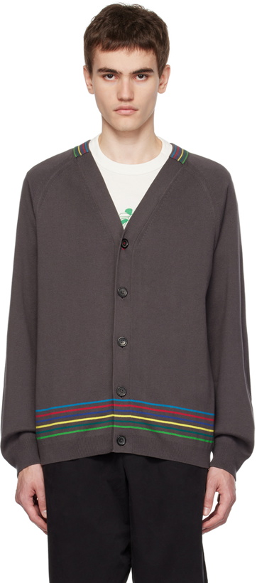 Photo: PS by Paul Smith Brown Striped Cardigan