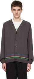 PS by Paul Smith Brown Striped Cardigan