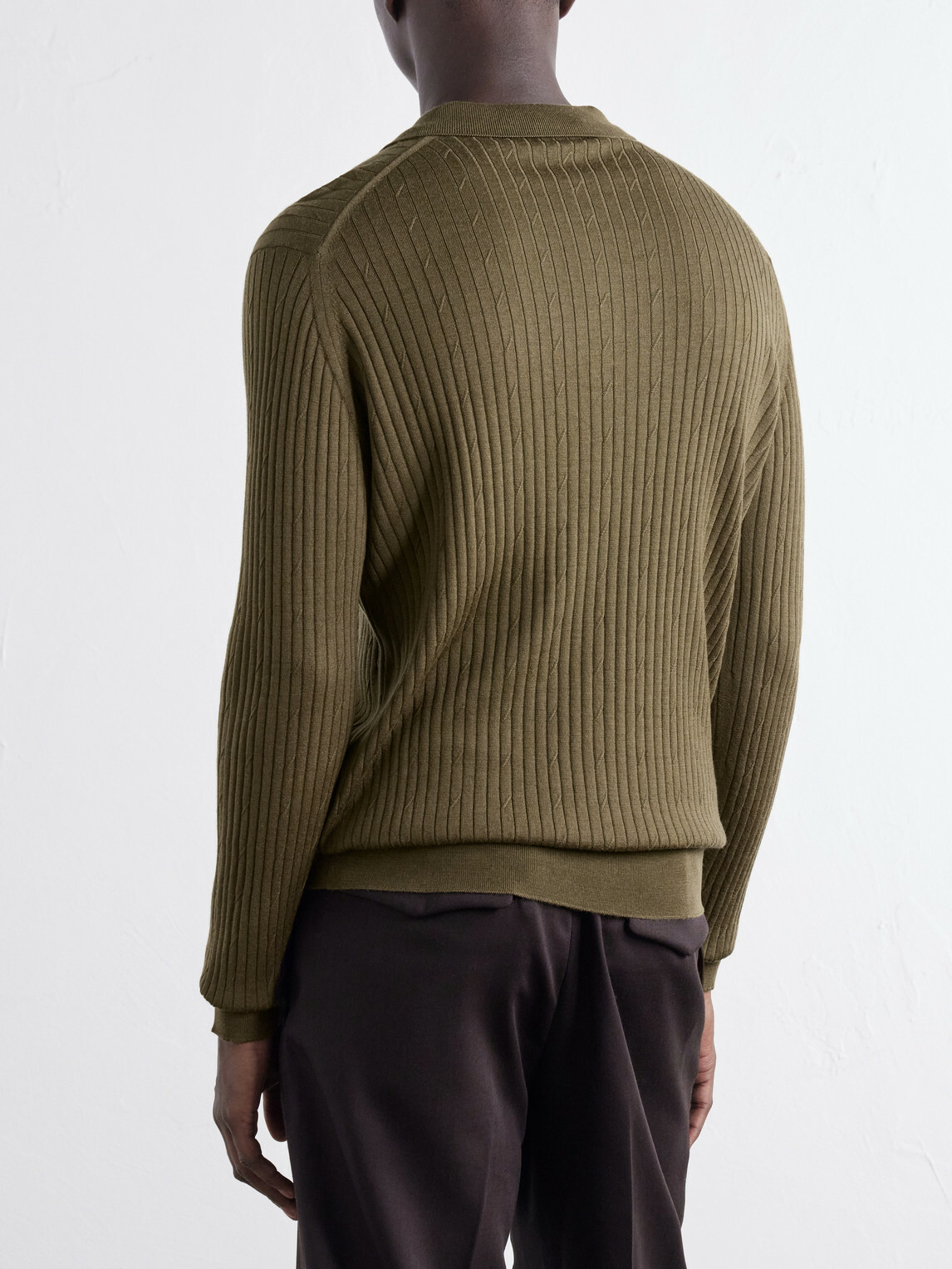 John Smedley - Hodson Ribbed Merino Wool Polo Shirt - Green