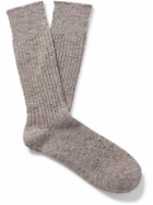 Mr P. - Mélange Ribbed-Knit Socks