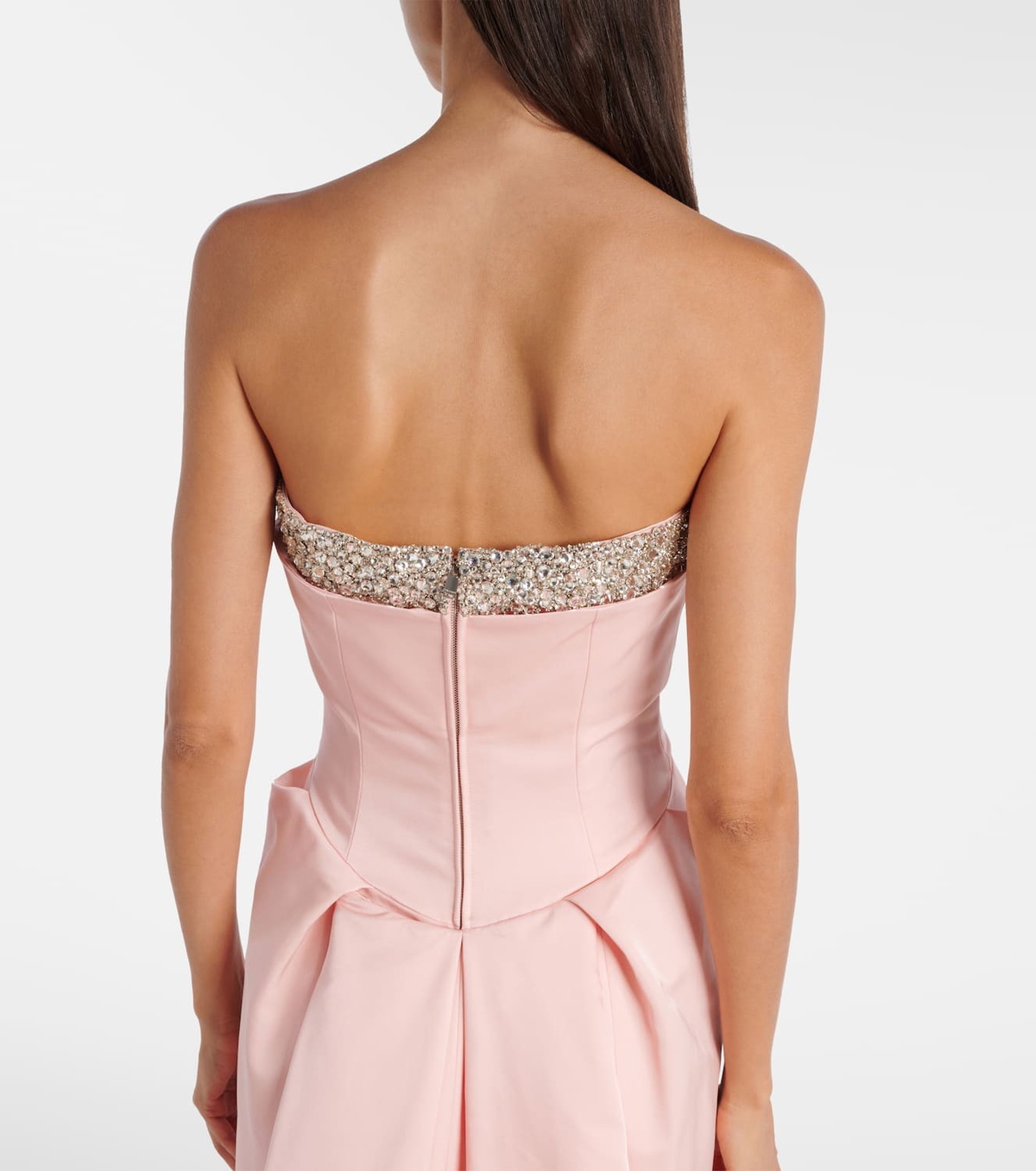 McQueen Crystal-embellished duchess satin gown