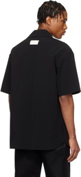 NULLUS Black Dry Button Strap Short Sleeve Shirt