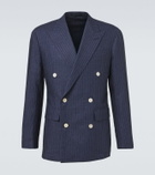 Dunhill Pinstripe double-breasted linen blazer