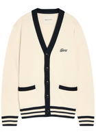 Gant Logo-embroidered Cotton-knit Cardigan Cream