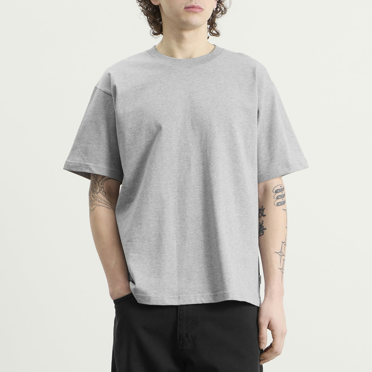 Norse Projects Men's Standard Heavy Loose T-Shirt in Grey Melange