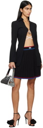 GCDS Black Pleated Miniskirt