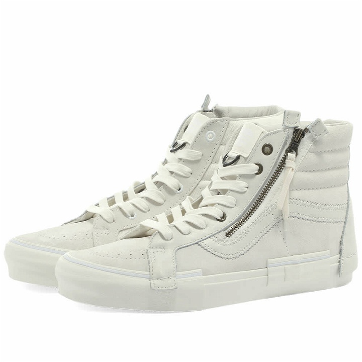 Photo: Vans Vault x MASTERMIND WORLD presented by END. UA Sk8-Hi Ca Sneakers in Marshmallow/Black