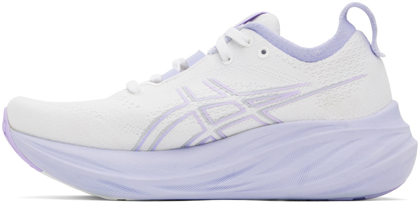Asics White & Purple Gel-Nimbus 26 Sneakers ASICS