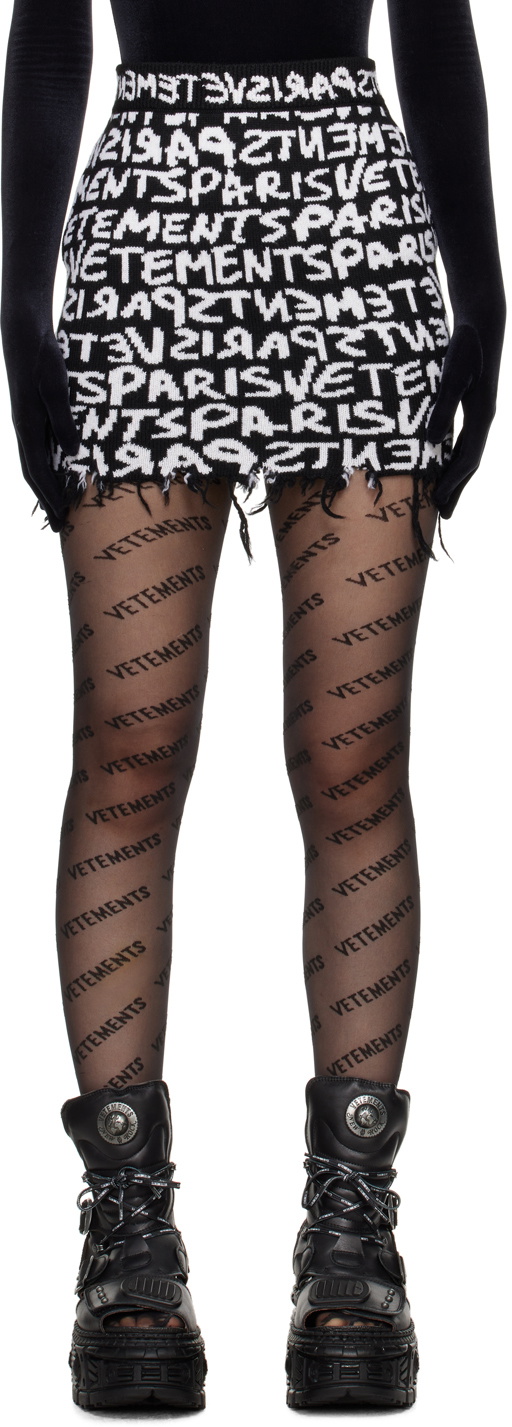 VETEMENTS Black Frayed Edge Miniskirt