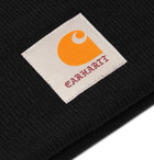 Carhartt WIP - Wacko Maria Logo-Appliquéd Knitted Beanie - Black