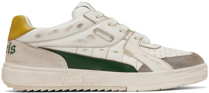 Photo: Palm Angels White & Green University Sneakers