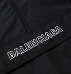 Balenciaga - Logo-Embroidered Ripstop Half-Zip Hooded Jacket - Men - Black
