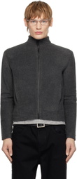Fax Copy Express Gray Fleece Zip-Up Jacket