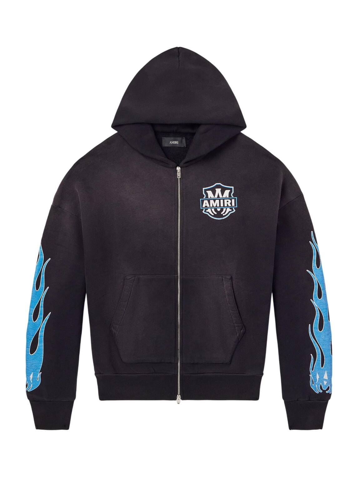 AMIRI - Bandana-Jacquard Cotton and Cashmere-Blend Hoodie - Blue Amiri