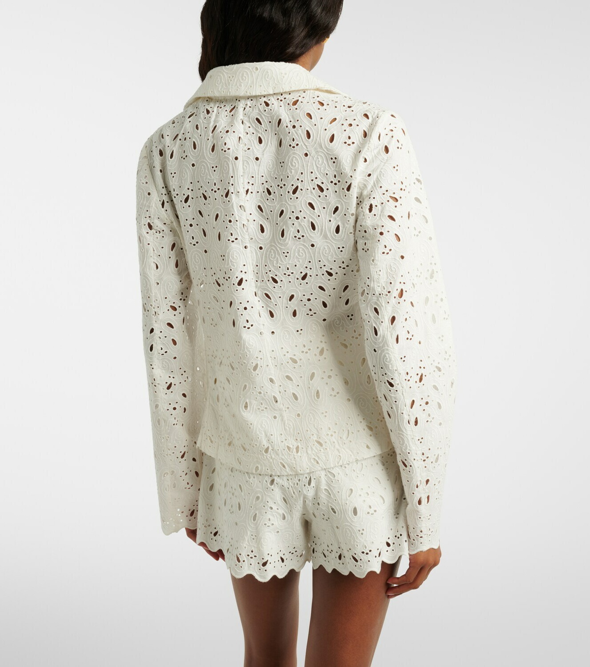 Frame Paisley broderie anglaise cotton blazer