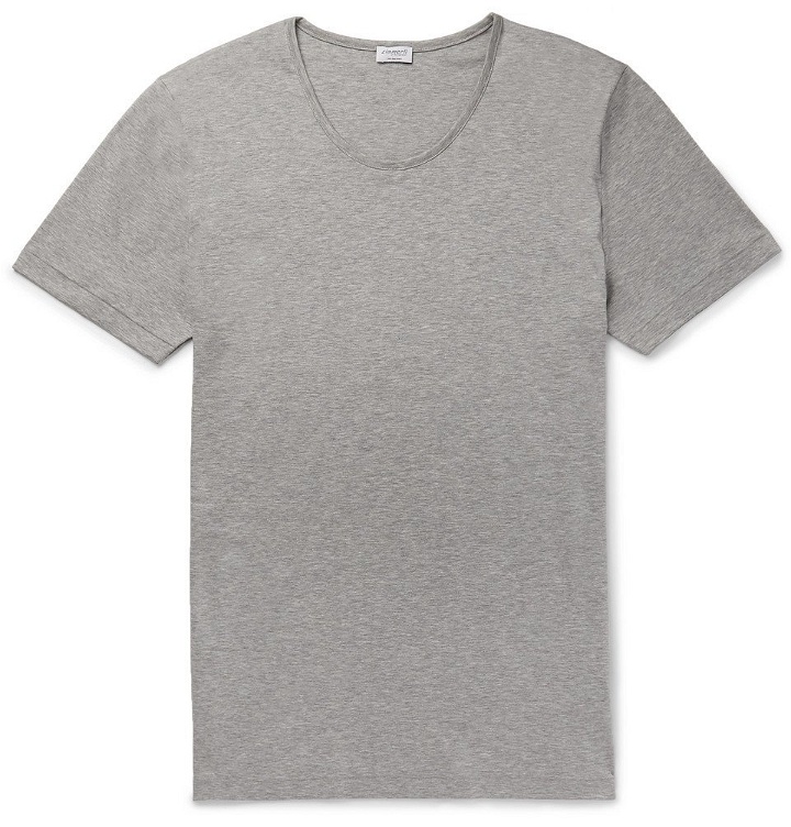 Photo: Zimmerli - Mélange Sea Island Cotton-Jersey T-Shirt - Men - Gray
