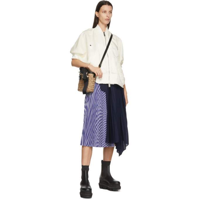 Sacai Off-White Short Sleeve Bomber Jacket