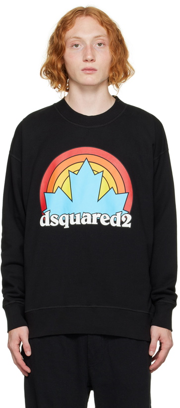 Photo: Dsquared2 Black Sunset Leaf Sweatshirt