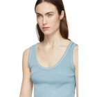 Amo Blue Rib Crop Tank Top