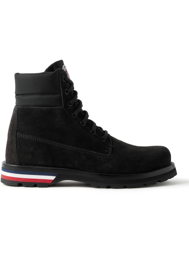Photo: Moncler - Vancouver Shell-Trimmed Suede Hiking Boots - Black