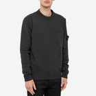 Stone Island Men's Lambswool Crew Neck Knit in Charcoal