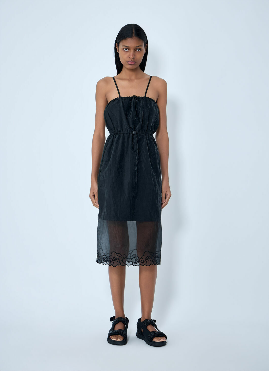 Cecilie Bahnsen Sheer Overlay Midi Dress
