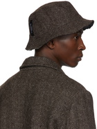 Labrum Reversible Brown Tweed Bucket Hat